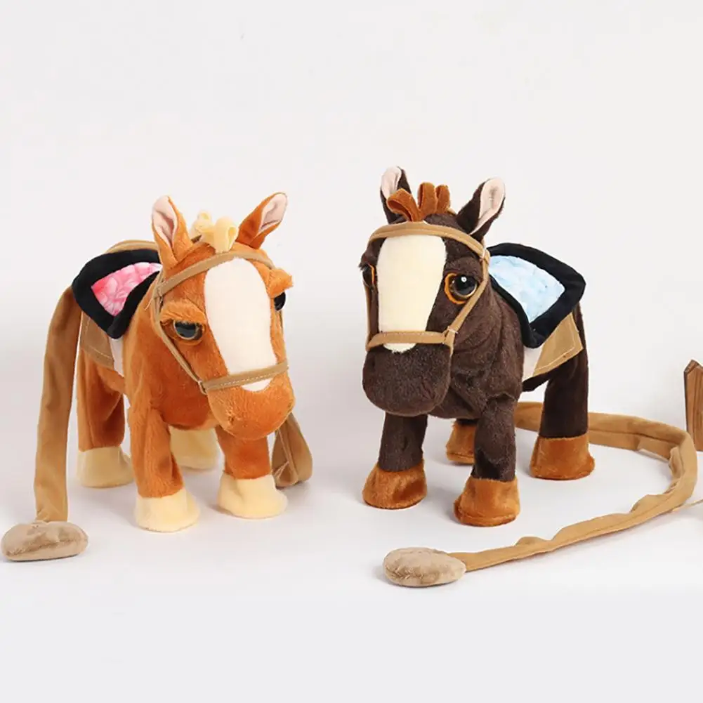 10 дюймов Электрический плюшевые поет и ходит лошадь пони имитация Intelligent детские игрушки 2019