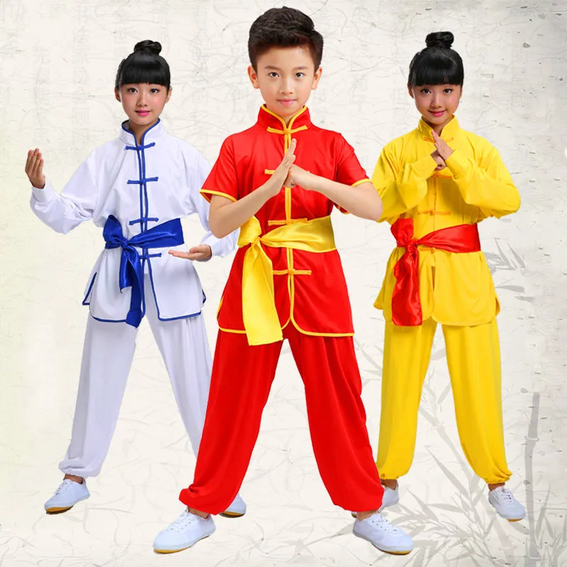 Kids Martial Arts Sets 3 Color Children Performance Costume Chinese