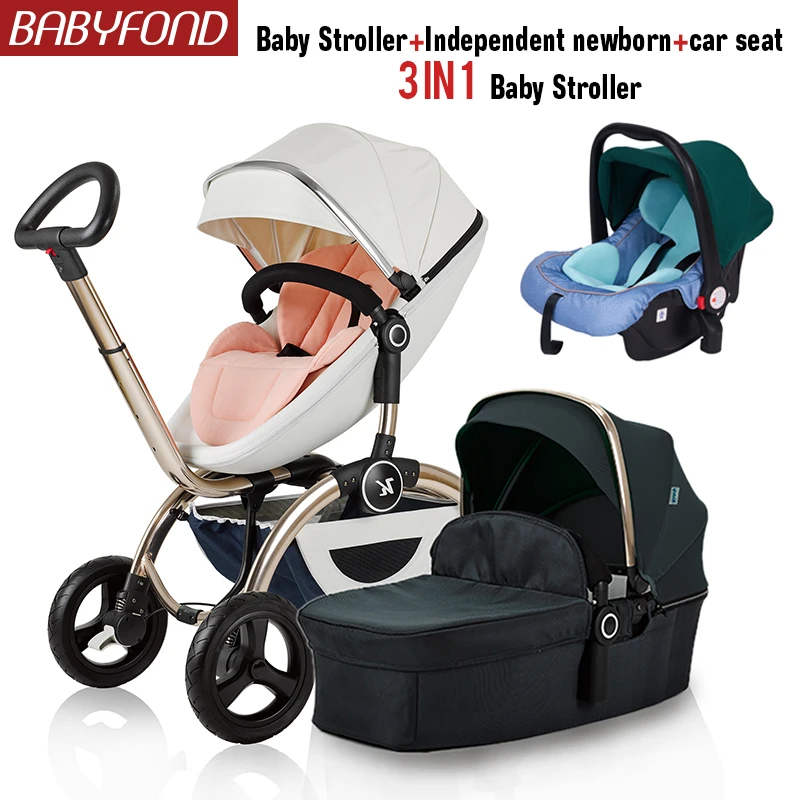  Kuudy Gudi 3 and 1 Baby Stroller Two-Wheel Four Wheeler Reclining Foldable Baby Stroller