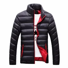 Stand Collar Winter Purple Navy Blue Cotton Winter Jacket Parka Hot Warm Fashion Brand Clothing Coats