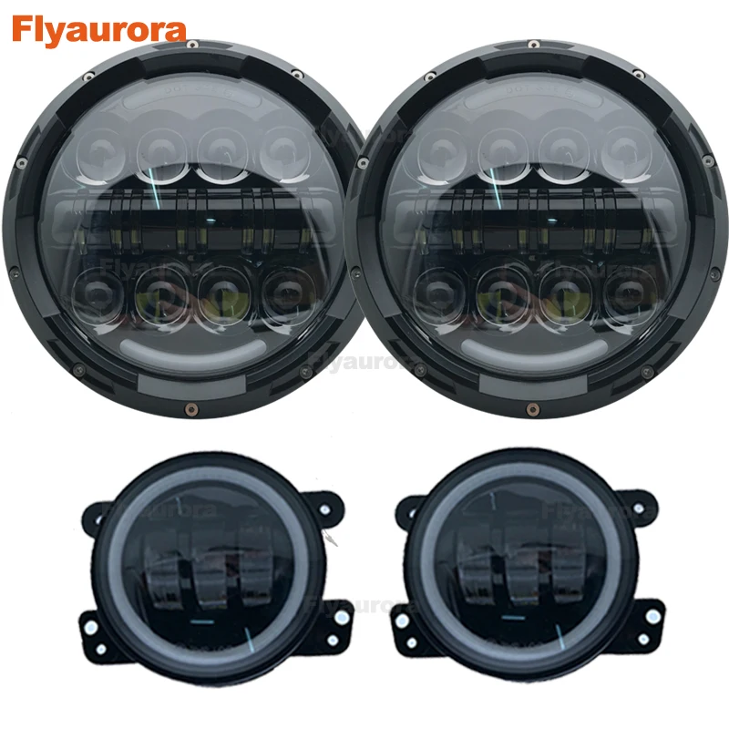 

Flyaurora 2pcs 4" inch LED 30W fog Light DRL Light Passing Light for Jeep Wrangler JK CJ TJ for Hummer H1H2 For Suzuki Samurai