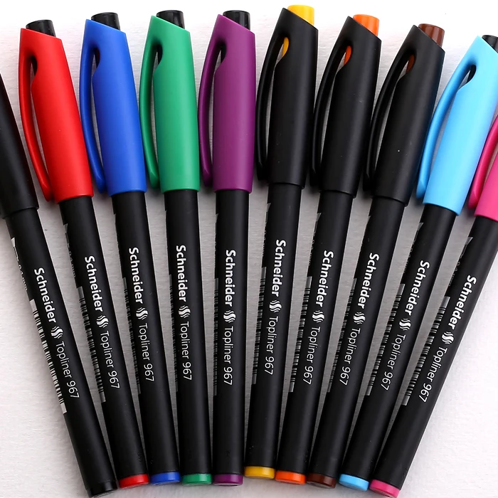 

Assorted 10 Colors Schneider Topliner Fineliner 967 0.4 mm Pack of 10