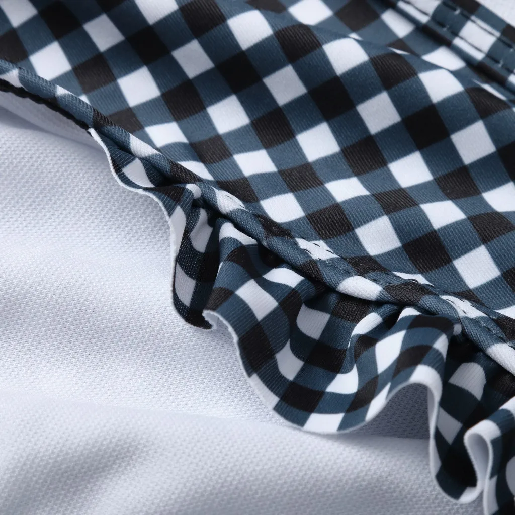 Купальник пляжная одежда Biquini Maillot De Bain Пуш-Ап купальный костюм женский плиссированный клетчатый комплект бикини купальники для женщин