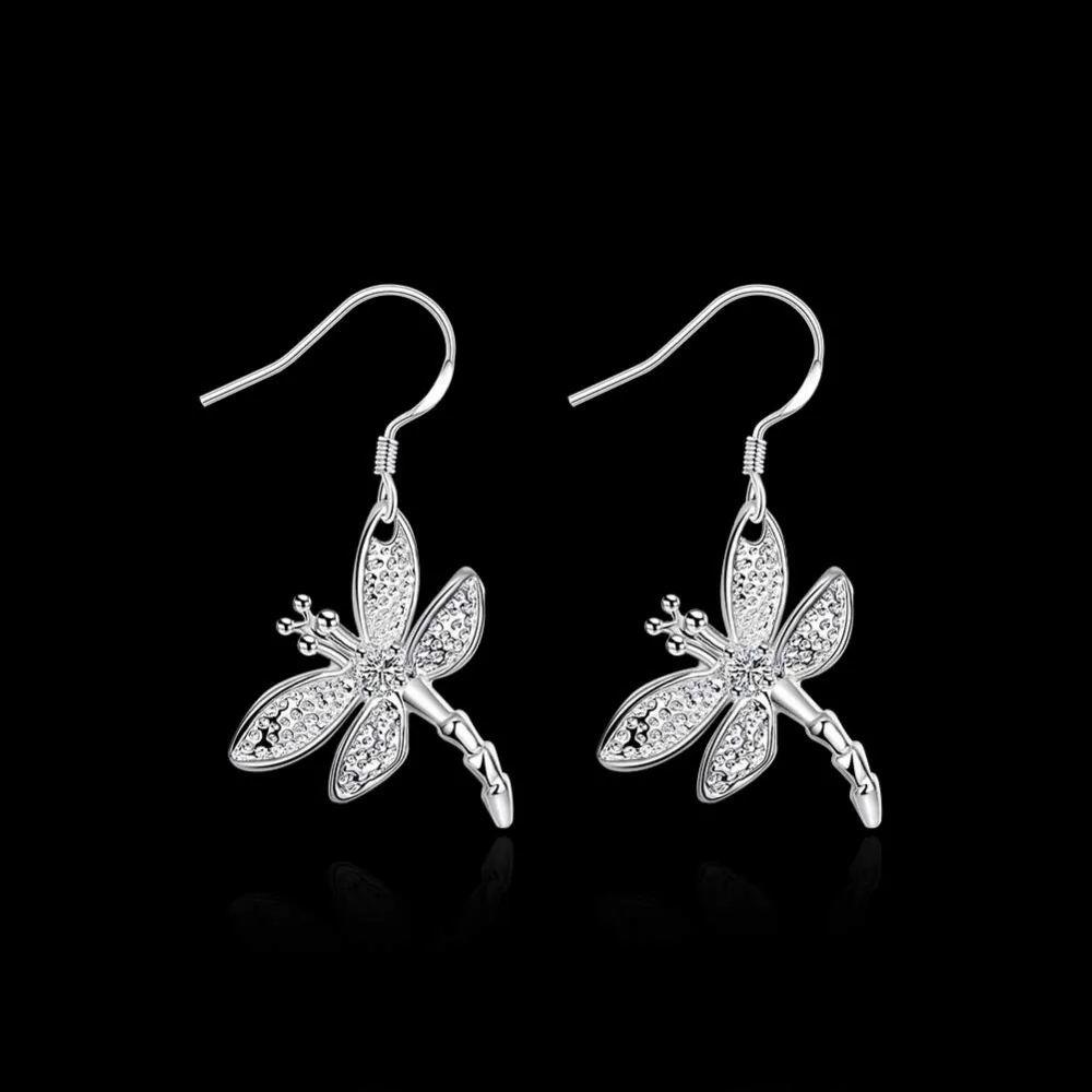 E009-silver-cute-design-dragonfly-drop-earrings-with-zircon-party-fashion-jewelry-beautiful-birthday-gift-for