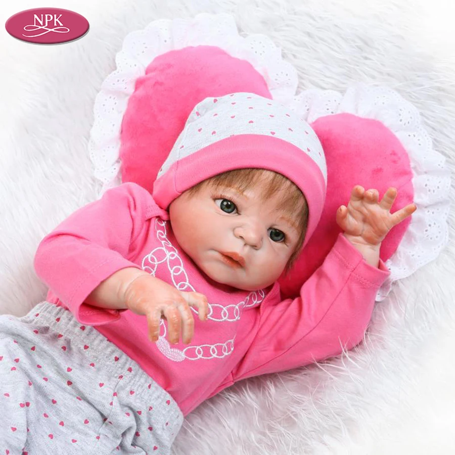 NPK 56CM Baby Girl Reborn Doll Toy Full Body SIlicone LIfelike Handmade Girls Dolls Best Gift For Kids Child Boneca Brinquedos (3)