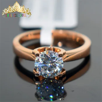 

100% 18K 750Au Gold Moissanite Diamond Ring D color VVS With national certificate MO-00H0122