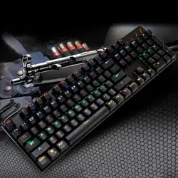 ALLOYSEED K10 Механическая Feel Gaming Keyboard Профессиональный USB проводной 104 клавиши клавиатуры с красочными Подсветка