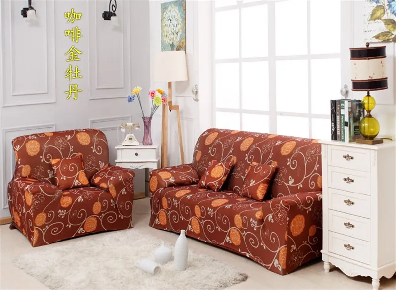HBQ universal sofa cover European gold Peony slipcover elasticity sofa