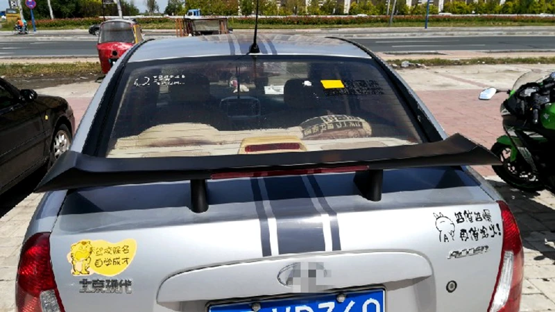 Universial Sedan автомобильный спойлер для hyundai ACCENT 2003-2008 ABS Материал Неокрашенный Грунтовка багажника задний спойлер крыла