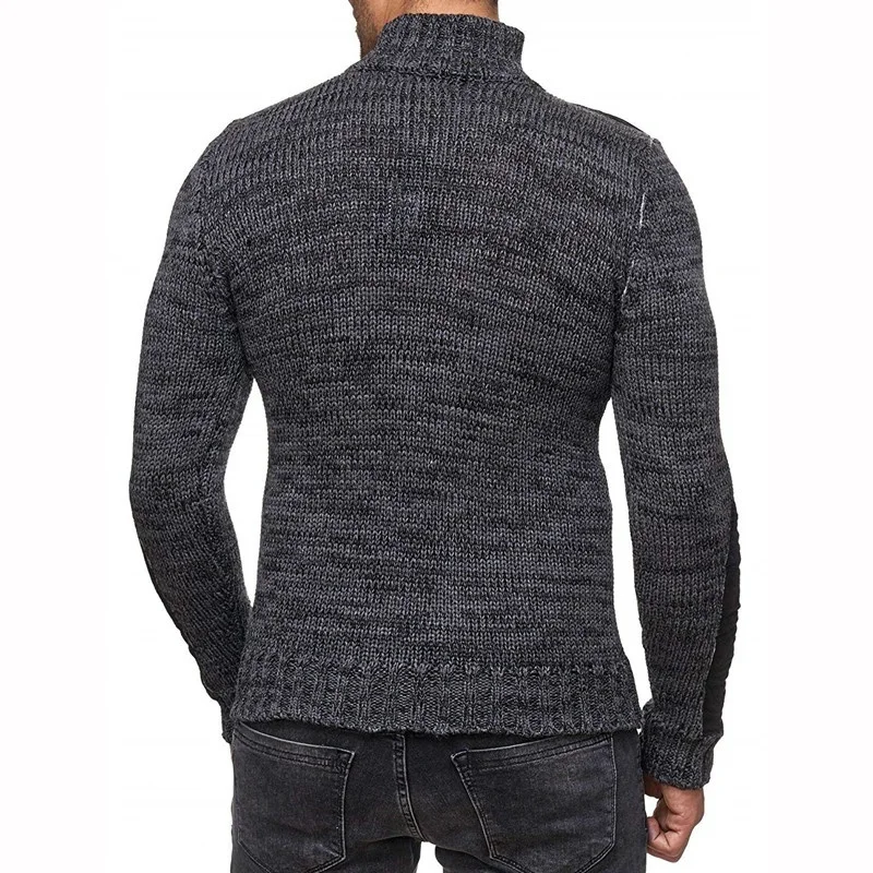 Men's Knit Sweater with Scarf Collar Slim Button Sweater Long Sleeve Hip Hop Streetwear High Quality Casual Man's Sweaters Men's Knit Sweater with Scarf Collar Slim Button Sweater Long Sleeve Hip Hop Streetwear High Quality Casual Man's Sweaters