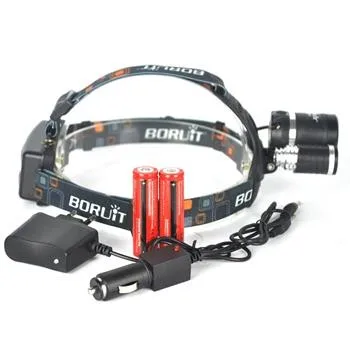 Boruit 6000LM 3x XML T6 светодиодный фара глава факел+ 2x18650+ AC/Car Зарядное устройство велосипед велоспорт велосипед Headtorch Портативный свет