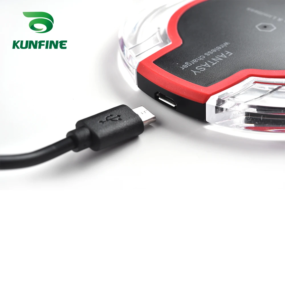KUNFINE 10W Qi Wireless Charger for iPhone X8 Visible Fast Wireless Charging pad for Samsung S9S9