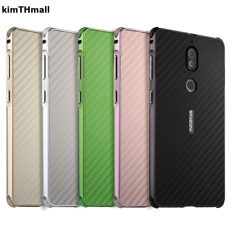 Case For Nokia 7 Plus Back Cover fundas for 8 X6 X5 case Carbon Fiber Metal 2 in 1 Shock Proof Hard kimTHmall | Мобильные телефоны