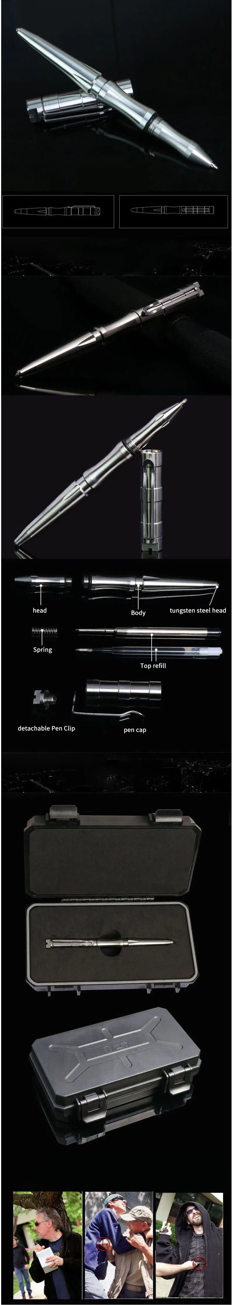 Высокое качество, титановый сплав, Самозащита, личная безопасность, тактическая ручка, карандаш с функцией письма, вольфрамовая стальная головка