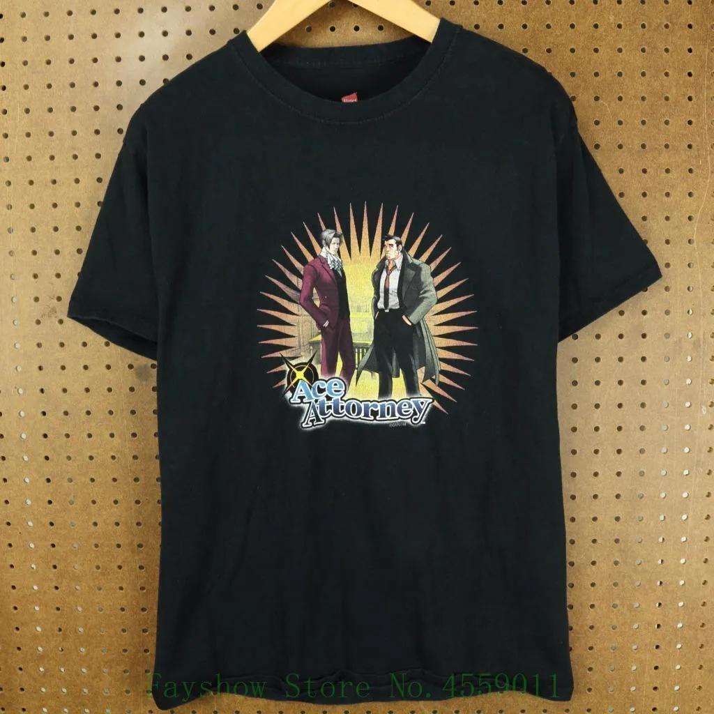 Og Ace abogado Promo Camiseta Grande Tag Faded Capcom juego Video impresión Casual camiseta hombres camisetas Og Ace abogado Promo Camiseta Grande Tag Faded Capcom juego Video impresión Casual camiseta hombres camisetas