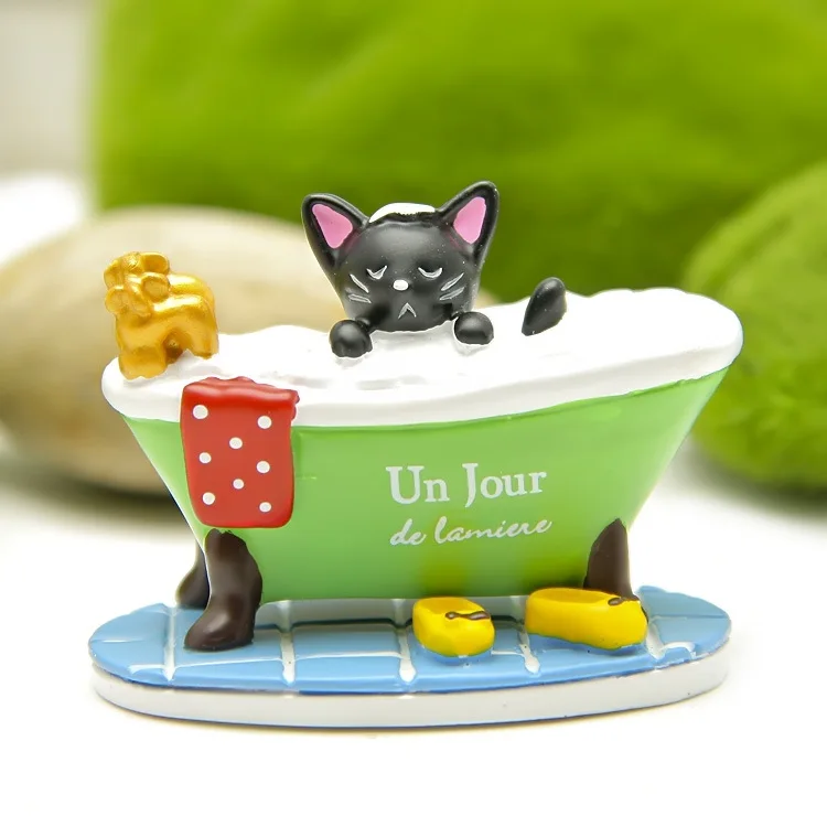 1 Stucke Blase Bade Schwarz Katze Micro Landschaft Fee Garten