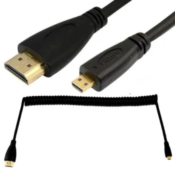 

Micro USB HDMI Male to HDMI Male 3M Spiral Coiled Cable HEC Gold Plated 6.5FT