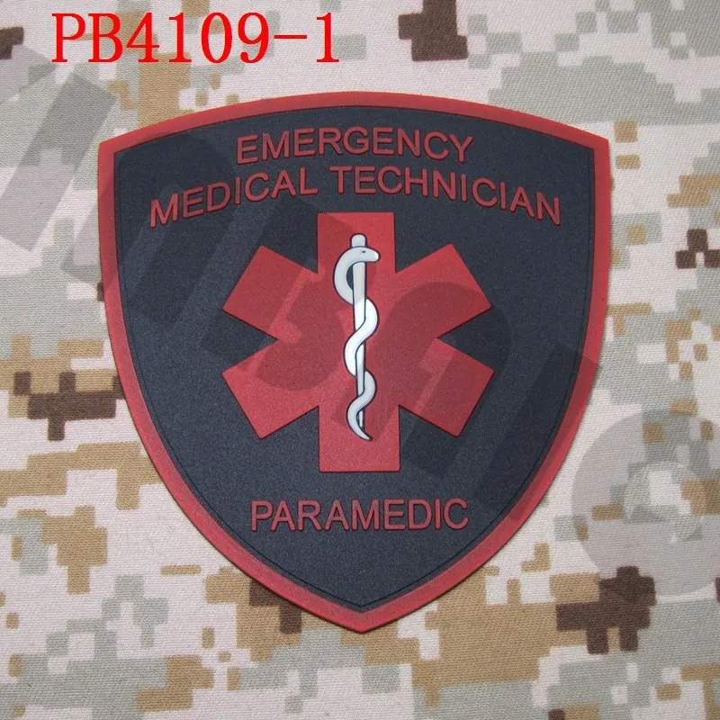 pb4109 Red 3D ПВХ патч-специалист по оказанию неотложной помощи парамедик Тактический моральная, военная Красный Крест - Цвет: pb4109 Red