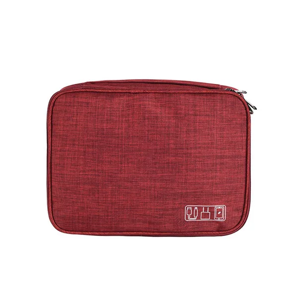 Большая емкость, аксессуары для путешествий, цифровая сумка для мужчин, зарядное устройство USB, кабель для наушников, сумка для хранения, электронный органайзер, посылка - Цвет: A-Wine Red