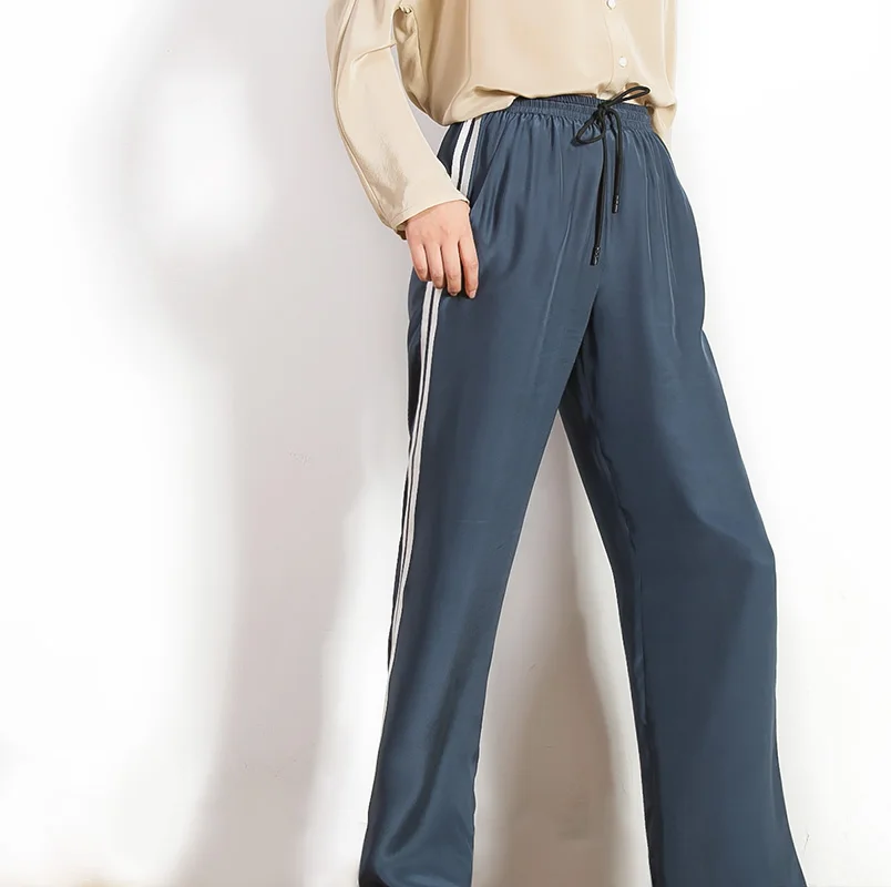 Buy Autumn Real Silk Plus Size Women Casual Loose Pants 100 Mulberry Silk Long