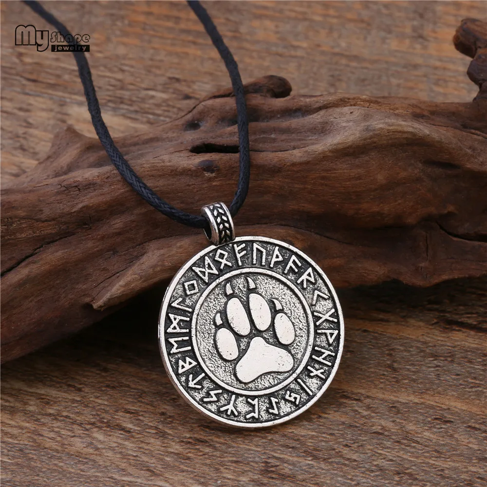 my shape Slavic Runes Nordic Choker Viking Wolf Paw Pendant Necklaces Chain Bear Claws Footprint Charms Statement Necklace Men my shape Slavic Runes Nordic Choker Viking Wolf Paw Pendant Necklaces Chain Bear Claws Footprint Charms Statement Necklace Men