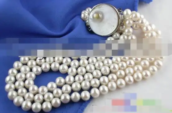 

FREE SHIPPING>>>@@ > 3638 3ROW WHITE ROUND FW CULTURED PEARL NECKLACE