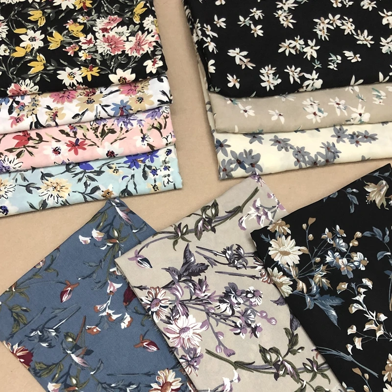 

2019 spring printed fabric women's dress skirt handmade diy clothes fabric fabric garden retro small floral specials