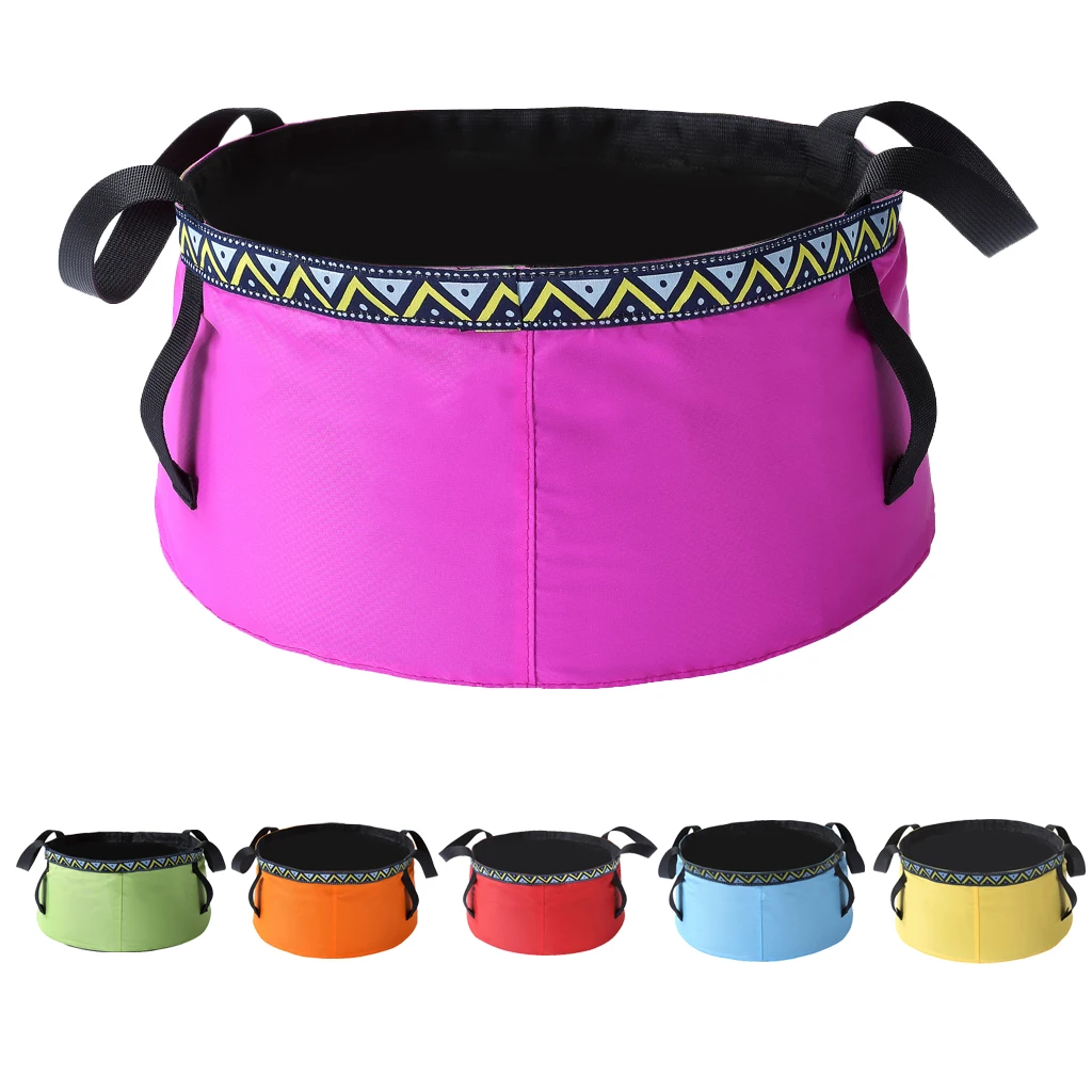 Foldable Sink Wash Basin Washbasin Bucket Outdoor Camping Water Pot Bag 6/8/12L for Kayak Canoe Fishing Picnic Hiking Accessory