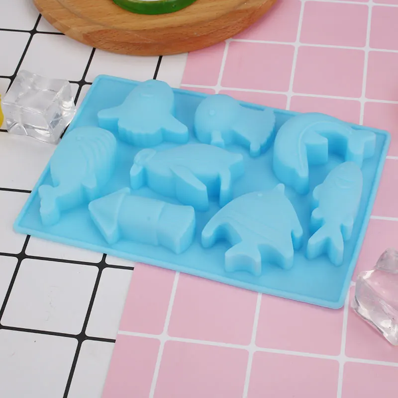 

Marine Animal Blue Ice Cube Mold Baking Fruit Bar Drinking Silicone Kitchen Whisky Cocktails