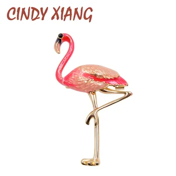 

CINDY XIANG Cute Enamel Flamingo Brooches Unisex Women and Men Brooch Pin Bird Animal Broches Fashion Dress Coat Accessories