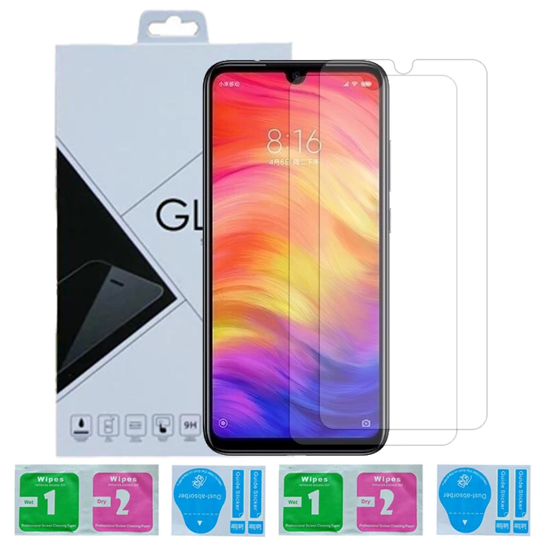 

2pcs Tempered Glass for Xiaomi Redmi Note 7 Glass Front 9H 2.5D Round Edge Redmi Note 7 Screen Protector