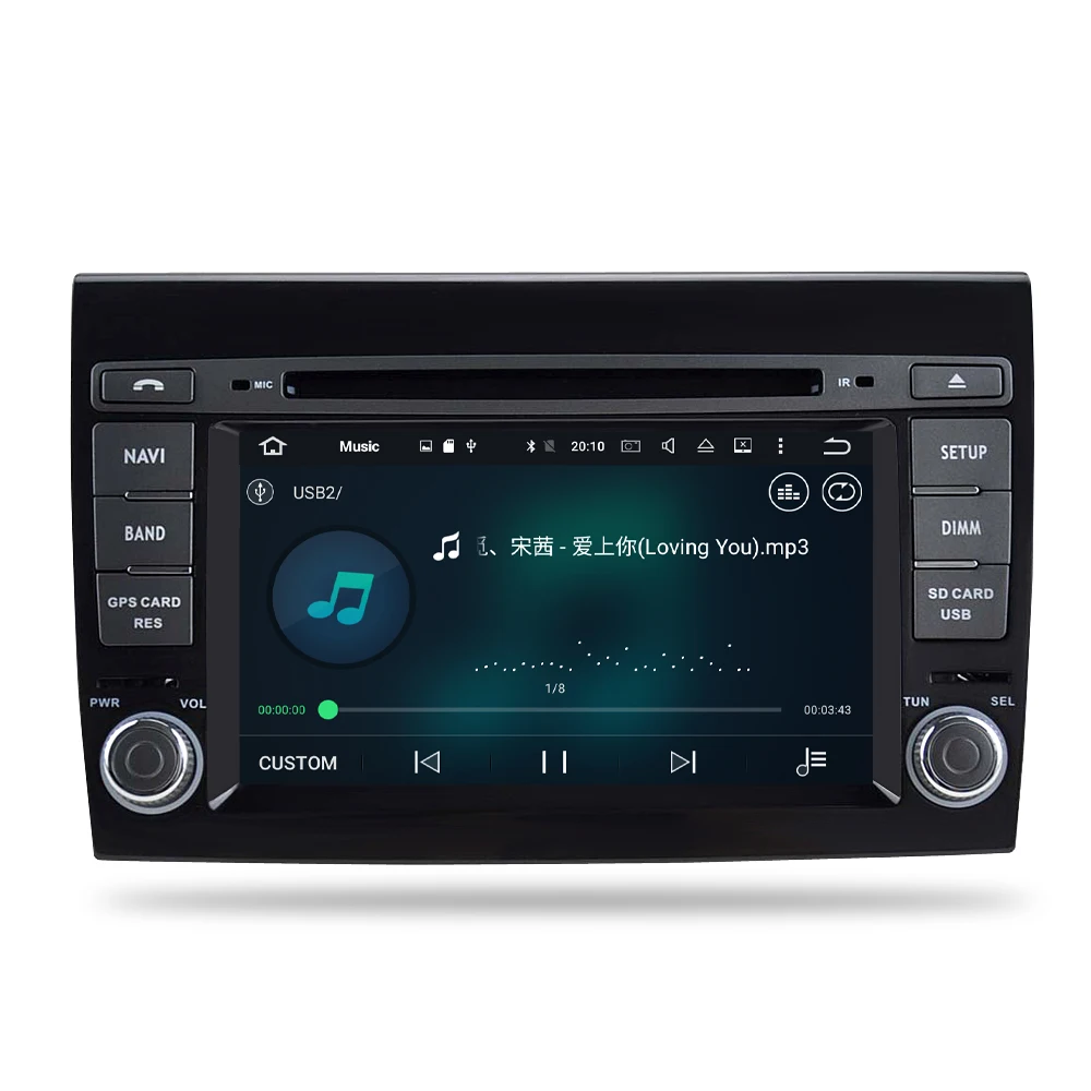 Best Android 9.0 Car Stereo DVD Player GPS Glonass MultimediaFor Fiat/Bravo 2007-2012  Audio RDS Radio Stereo RAM 4g 64g 18