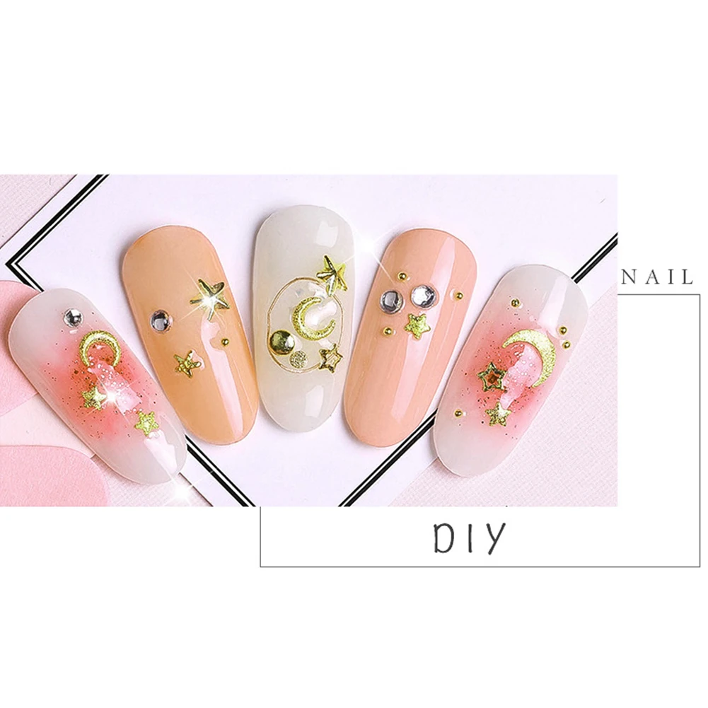 1 Set Delicate Nail Art Irregular Studs Metal Bead Rivets Nail Decoration Mixed 3D Nail Design Sticker Style 11 B309-11