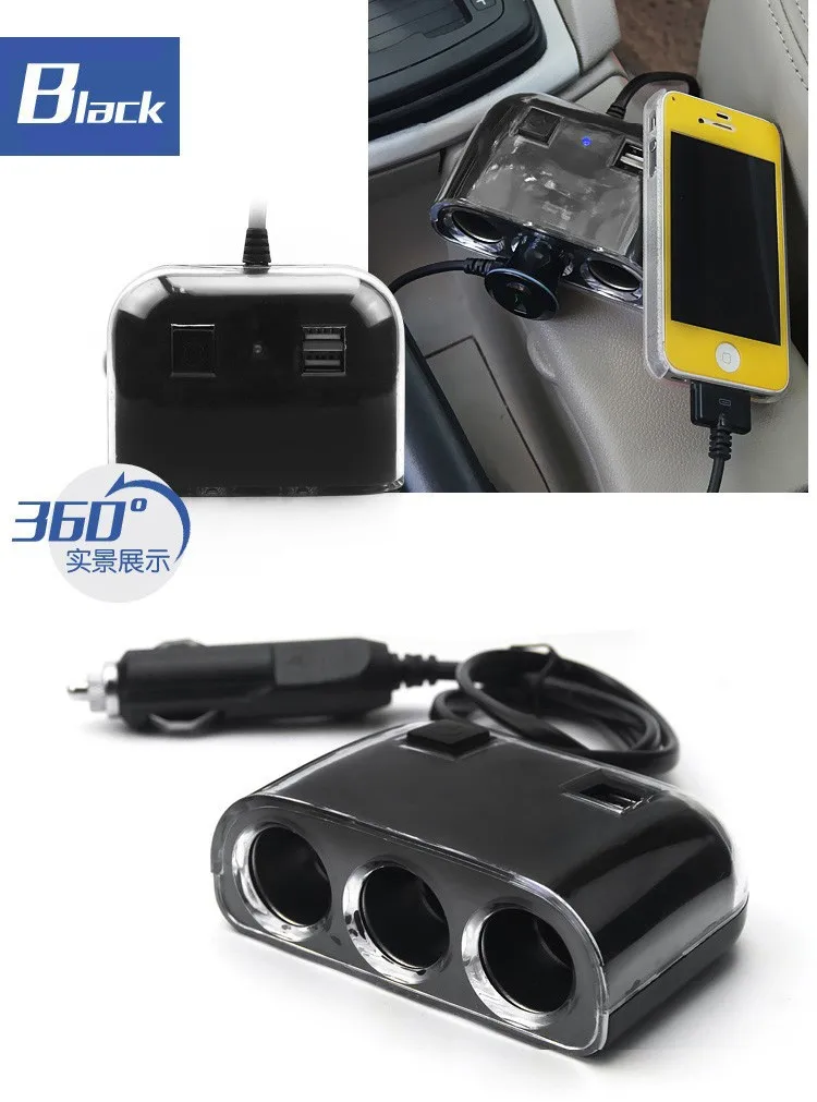120 Вт светодиодный разъем 1-3 с 3 разъемами для автомобильного прикуривателя расширитель сплиттер двойной 2 USB телефон автомобильное зарядное устройство адаптер питания