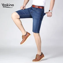 Летний Стиль Летний больших размеров мужские джинсовые шорты деловые Повседневные высокие хлопковые стрейч мужские трусы 40 42