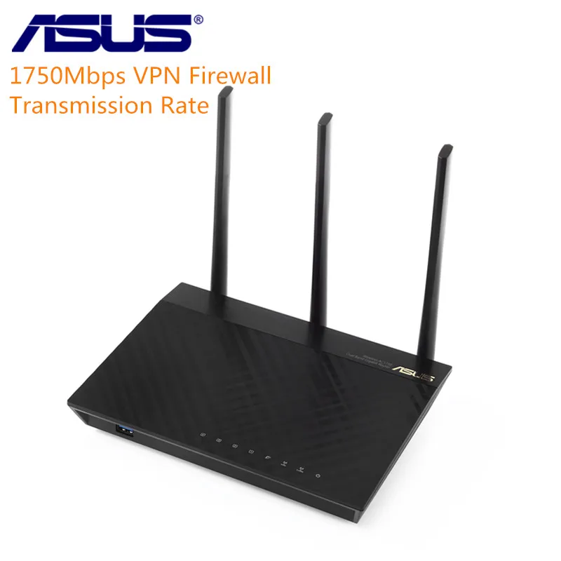 ASUS RT-AC66U Dual-Band 1750 м Wi-Fi роутера Беспроводной AC1750 4-Порты и разъёмы Gigabit Router IEEE 802.11ac/A /B/N маршрутизатор Поддержка VPN Firewall