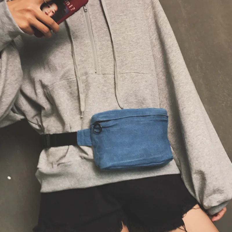 Youda Unisex Vintage Denim Brust Taschen Kleine Vintage Umhängetasche Handy Tasche Einfache Stil Kopfhörer Lagerung Beutel