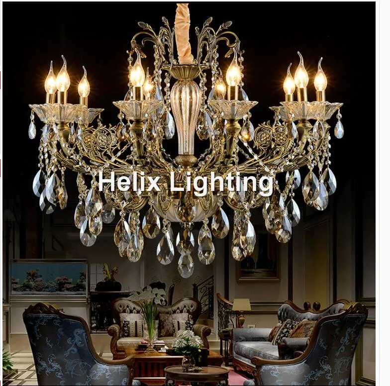 Popular Bronze Antique Chandelier-Buy Cheap Bronze Antique Free Shipping Bronze Finished Antique Crystal Chandelier Lingting Luxurious AC LED Brass Crystal Lamp Lustre Suspension - Popular Bronze Antique Chandelier-Buy Cheap Bronze Antique