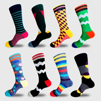 3pairs mens cotton warm long happy socks winter thick thermal fleece socks bright color skateboard socs christmas wedding gift winter warm men women thermal ski socks thick cotton sports snowboard cycling skiing soccer socks leg warmers long socks