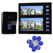 DIYSECUR 125 KHz Lector RFID Cámara 7 Pulgadas Video de La Puerta de Intercomunicación Teléfono Timbre Seguridad Para El Hogar Cámara Del Monitor Táctil SY806MJID12