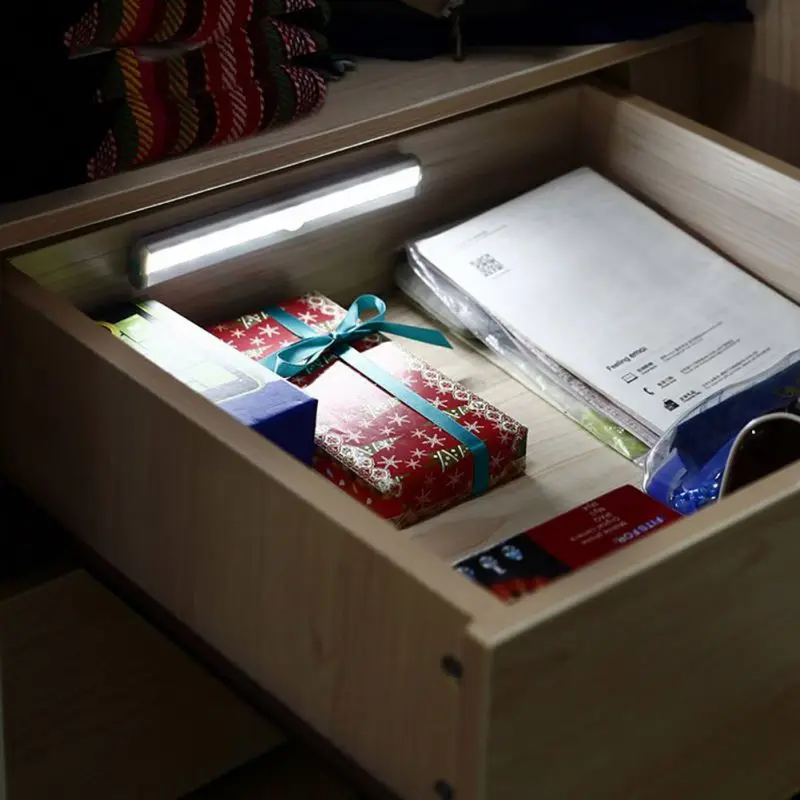  L0406 10 LED IR Infrared Motion Wardrobe Drawer Detect Lamp Wireless Sensor Closet Cabinet Light Sw - 32691012923