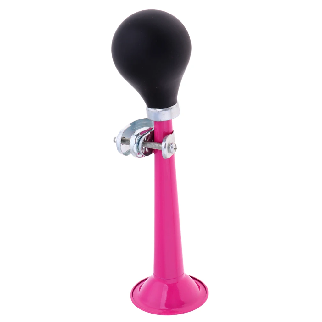 Kids Rubber Bulb Bike Air Horn Bugle with Front Basket Shopping Holder for Girls Bicycle Scooter Pink Purple