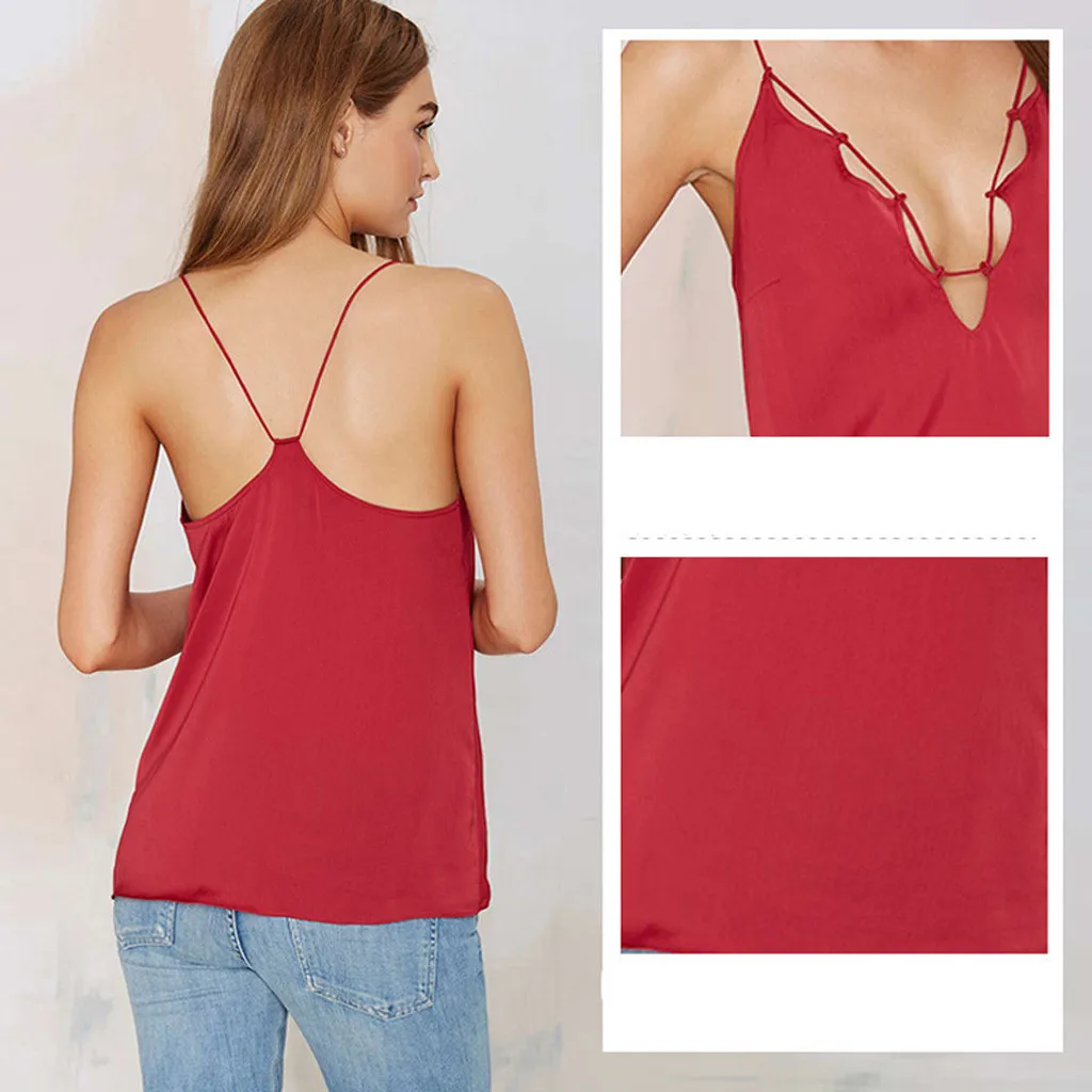 УКОРОЧЕННЫЙ ТОП Feminino Camisole, модные летние женские топы и блузки, майка без рукавов с v-образным вырезом, сексуальный укороченный топ 19FEB27