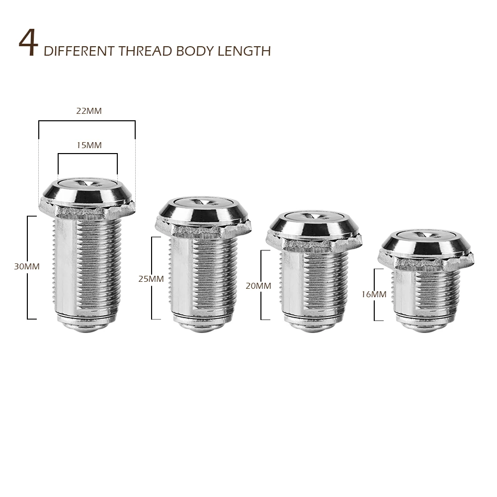Замки для ящиков с 2 ключами, мебельная фурнитура, замок двери шкафа для офисного стола, ящик для писем, замки для камер 16 мм 20 мм 25 мм 30 мм