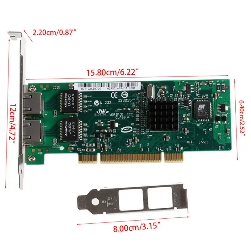 Gigabit Dual PCI RJ45 Порты и разъёмы Ethernet Соединительная плата локальной компьютерной сети 10/100/1000 Мбит/с Intel 82546 с драйверами высокое качество