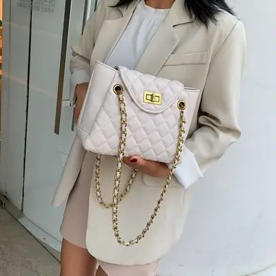 

Big bag 2019 new fashion large capacity rhombic chain bag Korean version of the Sen simple shoulder Messenger bag chic