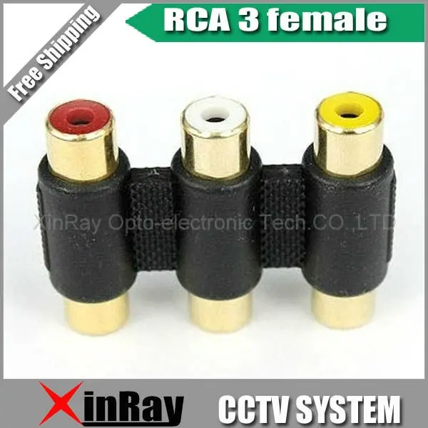 Высокое Qality 5 шт. RCA адаптер джек 3 RCA RGB в 3 RCA RGB разъем, Видеонаблюдения аксессуары, XR-AC7