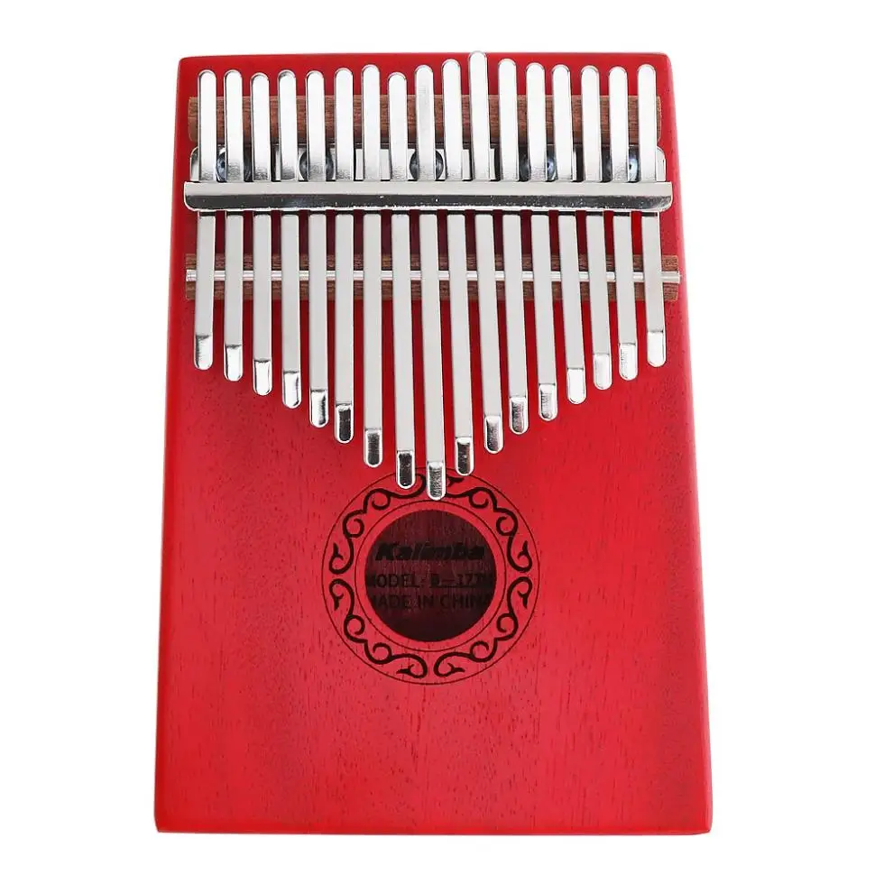  17 Key Red Kalimba Single Board Mahogany Finger Thumb Piano Mbira Mini Keyboard Musical Instrument 
