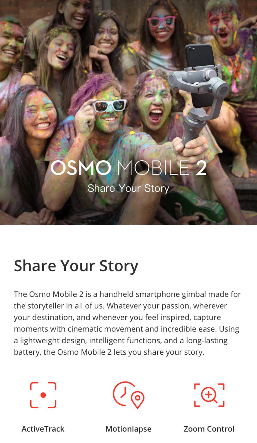 DJI Osmo Mobile 2 Handheld Gimbal 3-Axis Handheld Gimbal Stabilizer Phone Stabilizer for iPhone 8X Samsung Huawei Xiaomi smooth _01