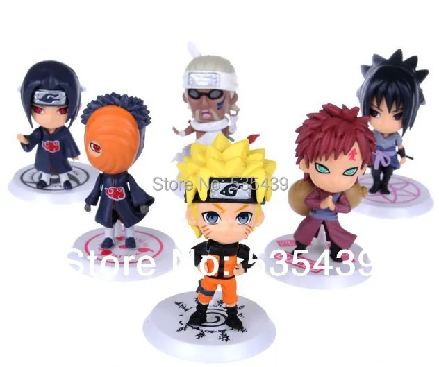 

2014 NEW Hot 6 PCS/set Naruto 8cm Cute Mini Anime Assortment Figures Set The 19th Generation Collection Model toy